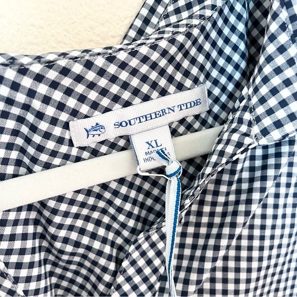 NWT Southern Tide Kamryn brrr Intercoastal Gingham Dress Nautical Navy Sz XL - Picture 6 of 6